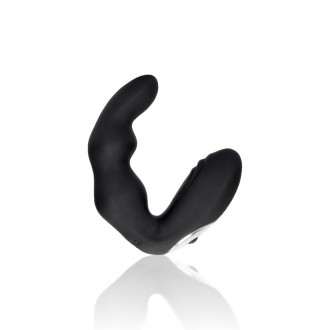 BENT VIBRATING PROSTATE MASSAGER WITH REMOTE CONTROL - BLACK