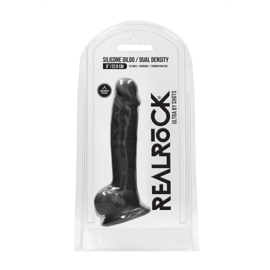 SILICONE DILDO WITH BALLS - 9 / 23 CM