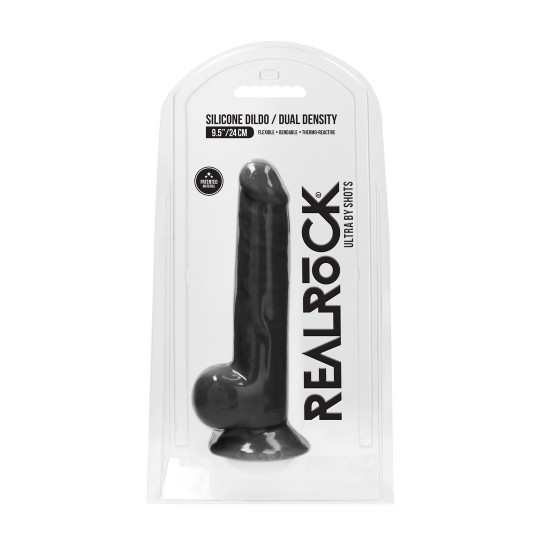 SILICONE DILDO WITH BALLS - 9 / 24 CM