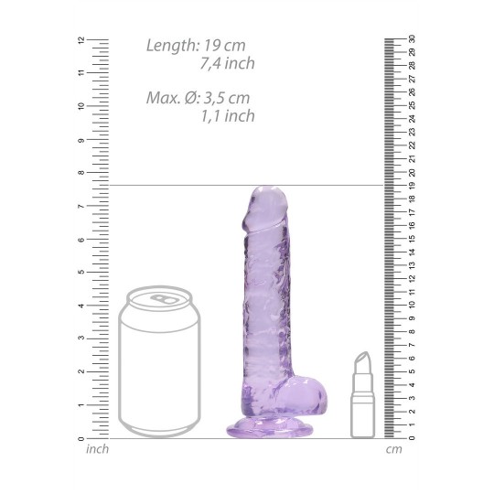 REALISTIC DILDO WITH BALLS - 7 / 18 CM