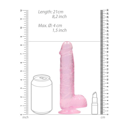 REALISTIC DILDO WITH BALLS - 8 / 21 CM