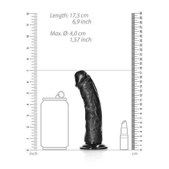 CURVED REALISTIC DILDO WITH SUCTION CUP - 6 / 15,5 CM