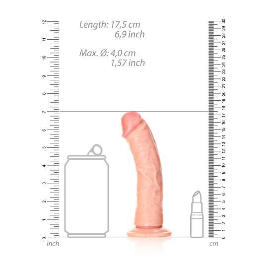 CURVED REALISTIC DILDO WITH SUCTION CUP - 6 / 15,5 CM