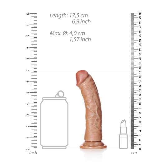 CURVED REALISTIC DILDO WITH SUCTION CUP - 6 / 15,5 CM