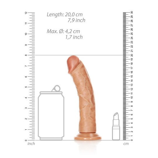 CURVED REALISTIC DILDO WITH SUCTION CUP - 7 / 18 CM