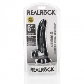 CURVED REALISTIC DILDO WITH BALLS AND SUCTION CUP - 6 / 15,5 CM