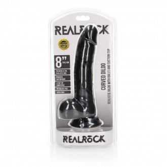 CURVED REALISTIC DILDO WITH BALLS AND SUCTION CUP - 8 / 20,5 CM