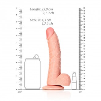 CURVED REALISTIC DILDO WITH BALLS AND SUCTION CUP - 8 / 20,5 CM