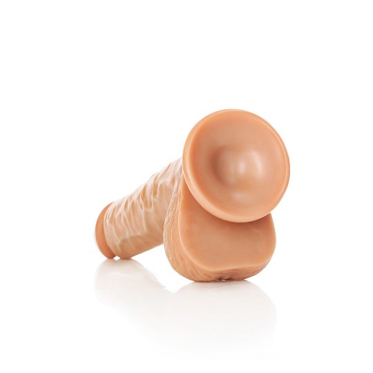 STRAIGHT REALISTIC DILDO WITH BALLS AND SUCTION CUP - 7 / 18 CM