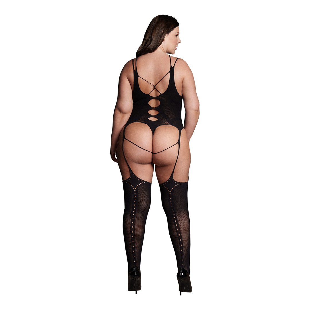 ELARA VII - BODYSTOCKING WITH OPEN CUPS - PLUS SIZE