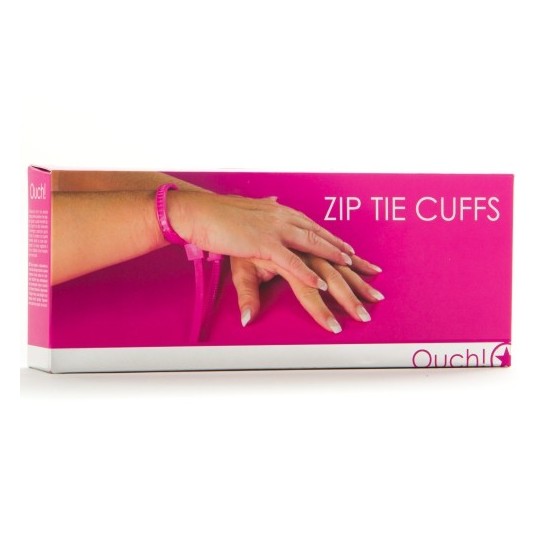 ESPOSAS DESECHABLES DE PLÁSTICO OUCH! ZIP TIE CUFFS ROSA