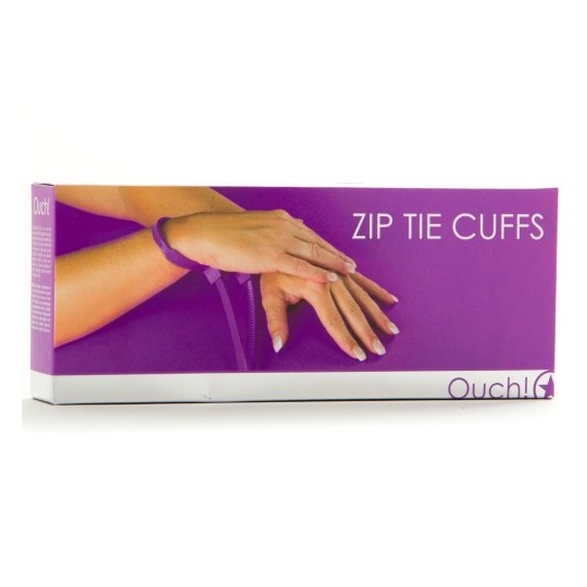 DISPOSABLE OUCH! ZIP TIE CUFFS PURPLE