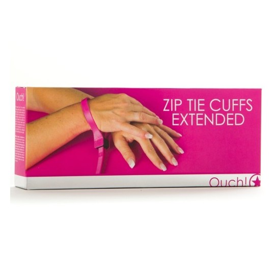 ESPOSAS DESECHABLES DE PLÁSTICO OUCH! ZIP TIE CUFFS EXTENDED ROSA