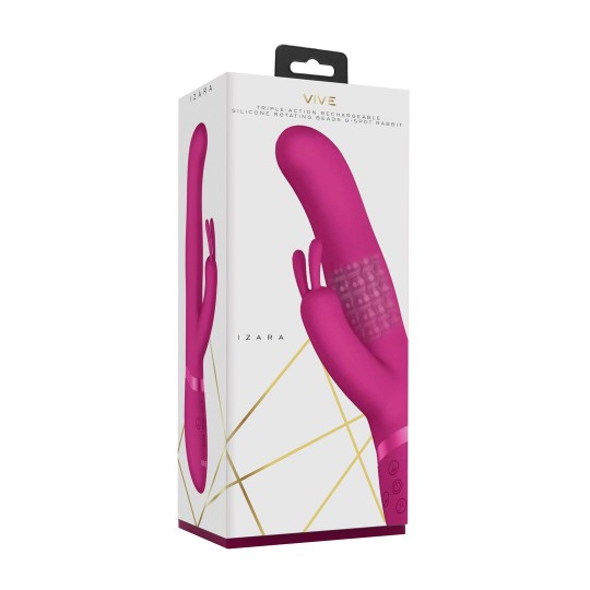 IZARA - ROTATING BEADS RABBIT VIBRATOR - PINK