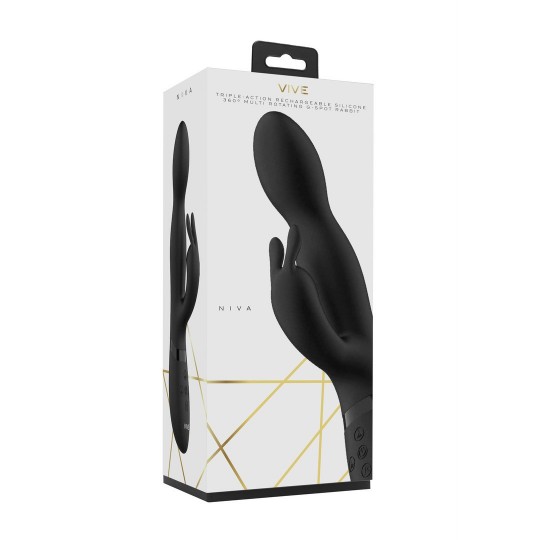 NIVA - ROTATING RABBIT VIBRATOR - BLACK