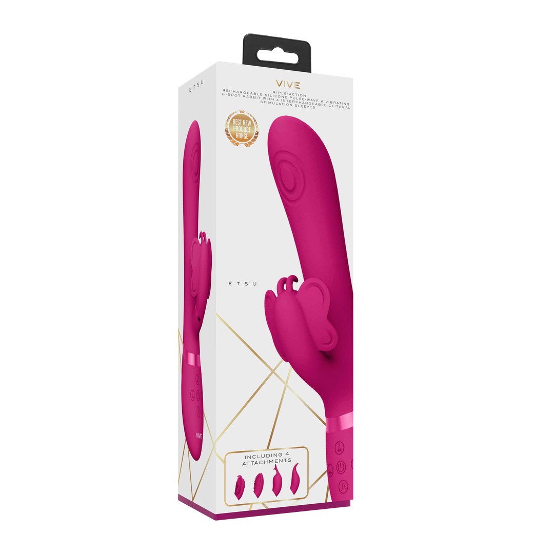 ETSU - PULSE WAVE G-SPOT RABBIT  CLITORAL STIMULATOR - PINK