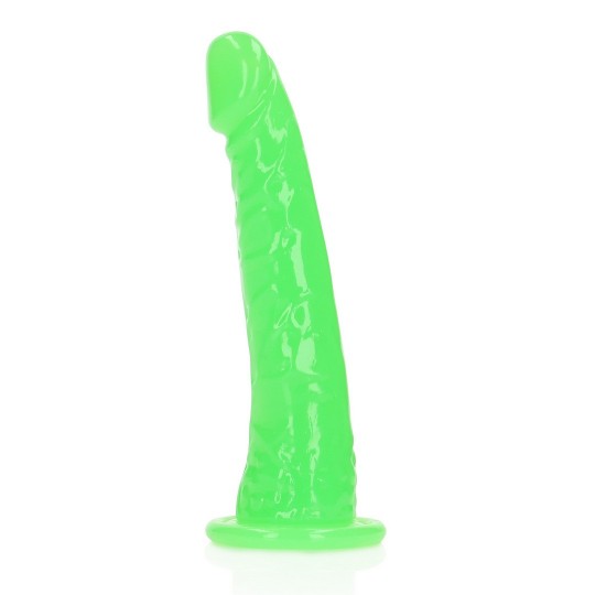 SLIM REALISTIC DILDO WITH SUCTION CUP - GLOW IN THE DARK - 6&#039; / 15,5 CM