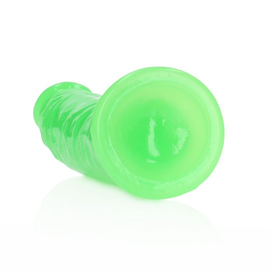 SLIM REALISTIC DILDO WITH SUCTION CUP - GLOW IN THE DARK - 6\&#039;\&#039; / 15,5 CM