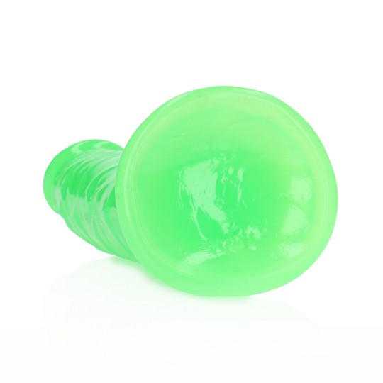 SLIM REALISTIC DILDO WITH SUCTION CUP - GLOW IN THE DARK - 7\&#039;\&#039; / 18 CM