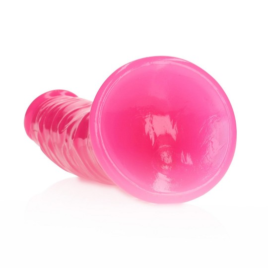 SLIM REALISTIC DILDO WITH SUCTION CUP - GLOW IN THE DARK - 7&#039;&#039; / 18 CM