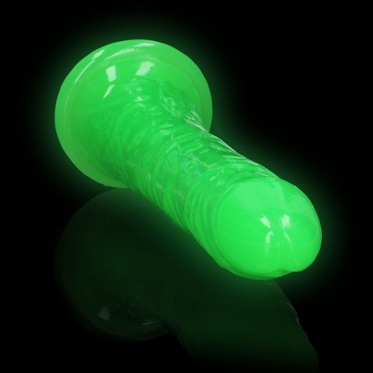 SLIM REALISTIC DILDO WITH SUCTION CUP - GLOW IN THE DARK - 8&#039;&#039; / 20 CM