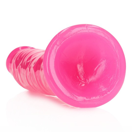 SLIM REALISTIC DILDO WITH SUCTION CUP - GLOW IN THE DARK - 8&#039;&#039; / 20 CM