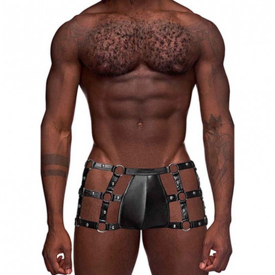 VULCAN - CUT OUT CAGE SHORT - BLACK