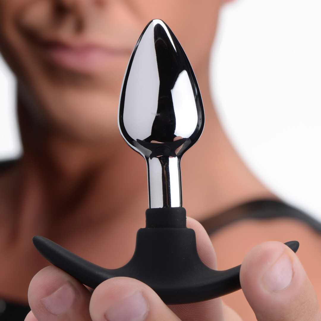 DARK INVADER - METAL AND SILICONE ANAL PLUG - SMALL