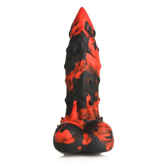 FIRE DEMON - MONSTER SILICONE DILDO - RED/BLACK