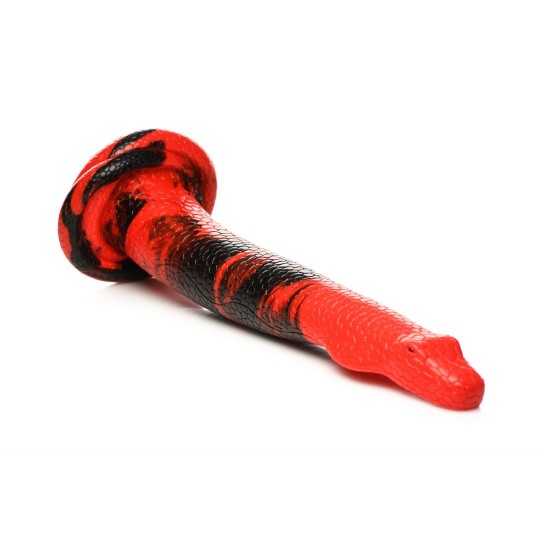 KING COBRA - SILICONE DILDO - 14 / 36 CM - RED/BLACK