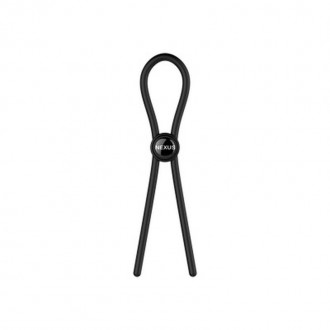 FORGE - SINGLE ADJUSTABLE LASSO SILICONE COCK RING - BLACK