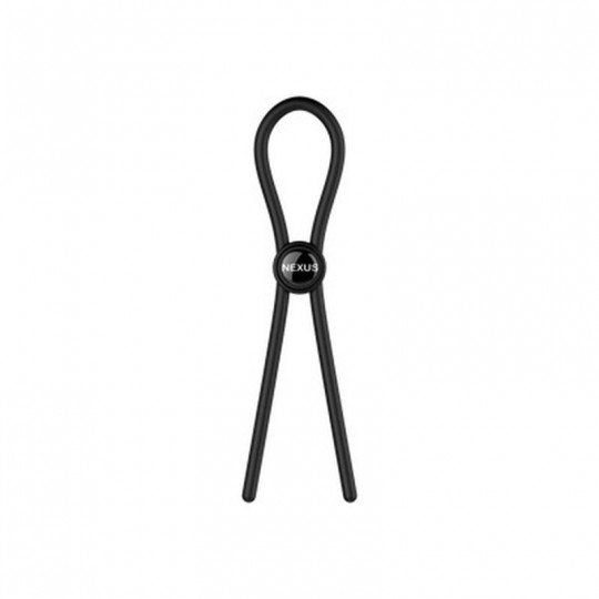 FORGE - SINGLE ADJUSTABLE LASSO SILICONE COCK RING - BLACK