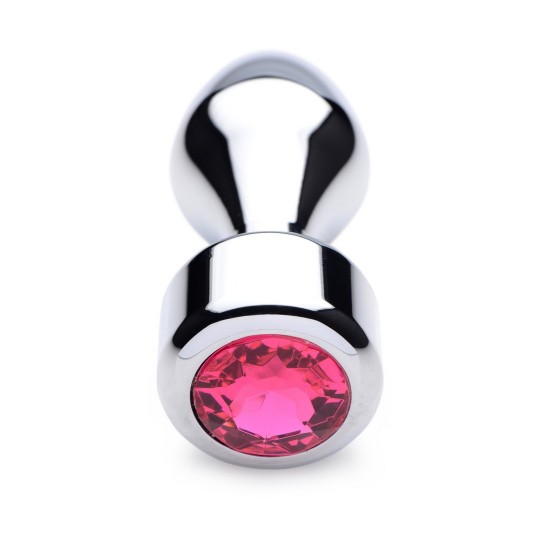 PINK GEMSTONE - WEIGHTED BASE ALUMINUM PLUG - LARGE