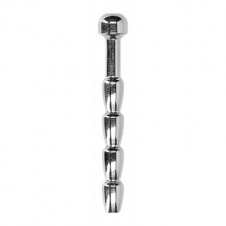 RIBBED HOLLOW PENIS PLUG - 0.2 / 6 MM