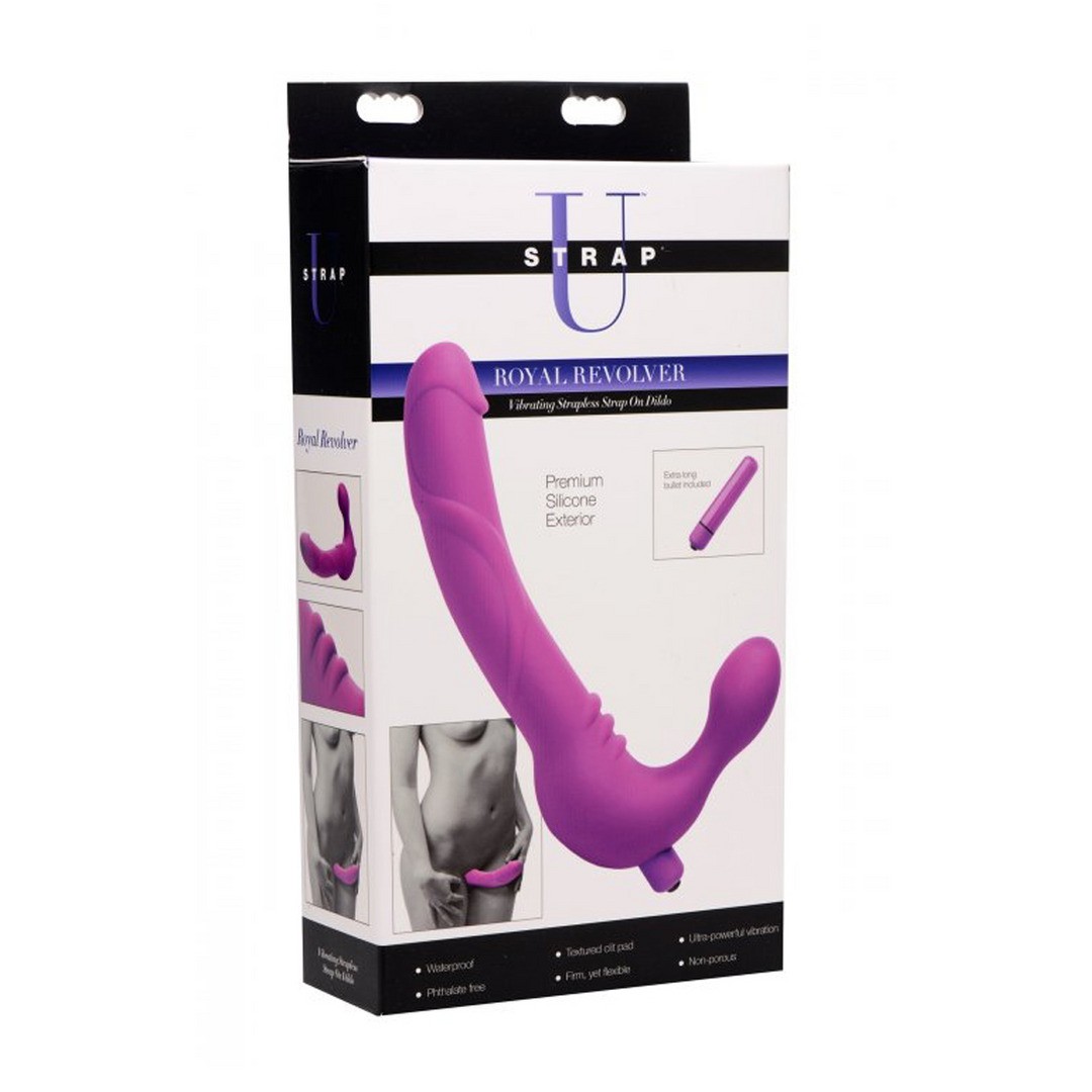 ROYAL RIDER - VIBRATING SILICONE STRAPLESS STRAP-ON