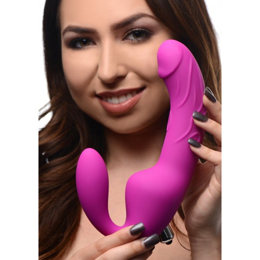 ROYAL RIDER - VIBRATING SILICONE STRAPLESS STRAP-ON