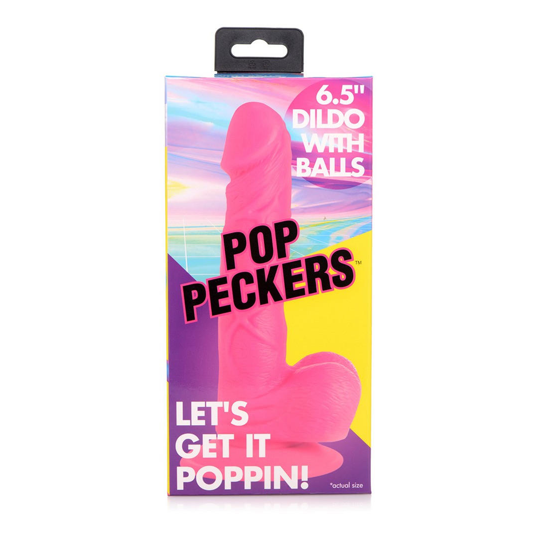 POP - DILDO WITH BALLS - 6.5 / 16.5 CM