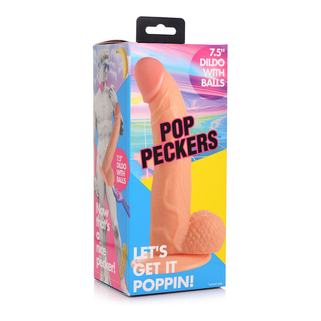 POP - DILDO WITH BALLS - 7.5 / 19 CM