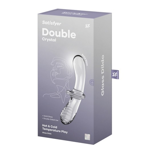 GODE EN VERRE DOUBLE CRYSTAL TRANSPARENT SATISFYER