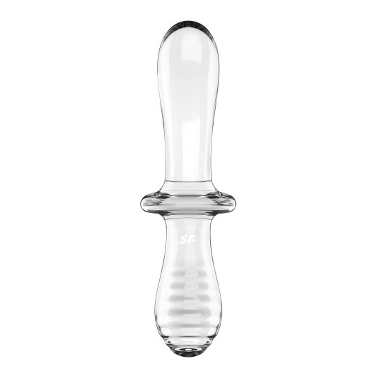 DILDO DE VIDRO DOUBLE CRYSTAL TRANSPARENTE SATISFYER