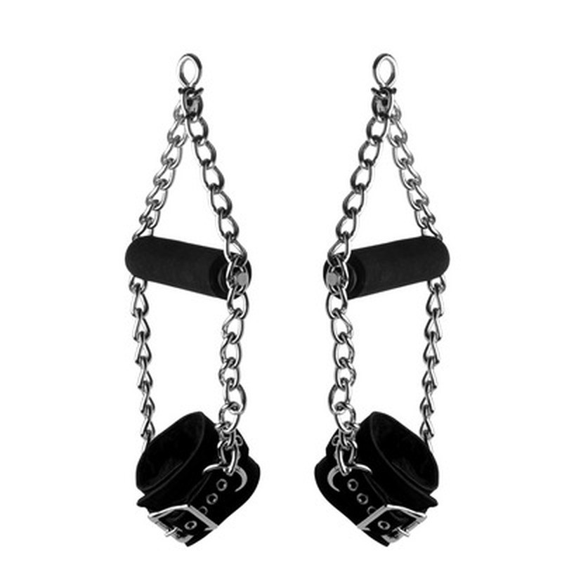 FUR LINED NUBUCK LEATHER SUSPENSION CUFFS WITH GRIP