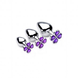 VIOLET FLOWER - BUTT PLUG SET - 3 PIECES