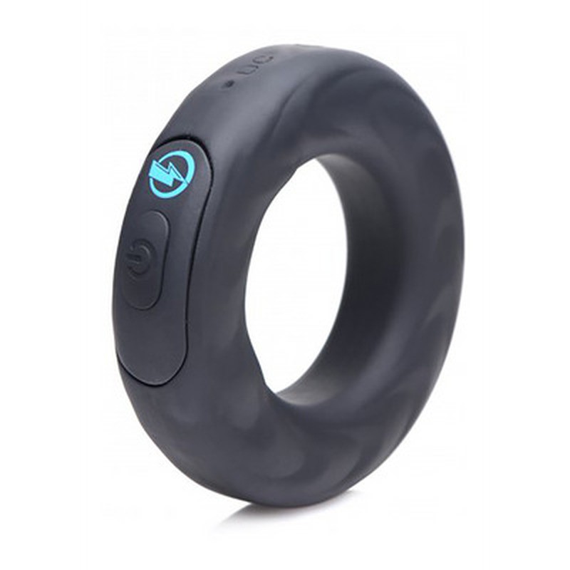 E-STIM PRO - SILICONE VIBRATING COCKRING + REMOTE CONTROL