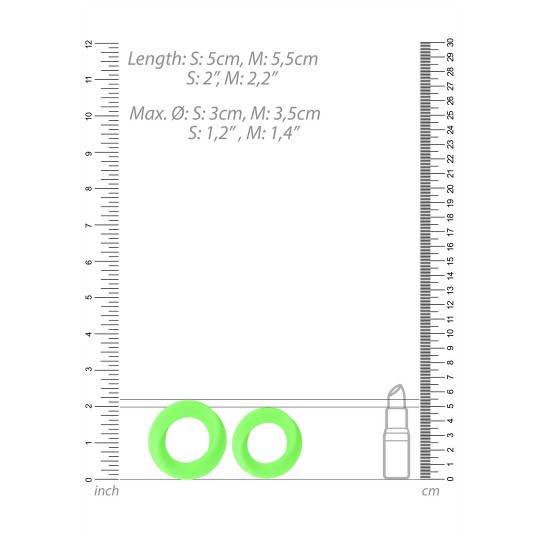 COCKRING SET - GLOW IN THE DARK - 2 PIECES