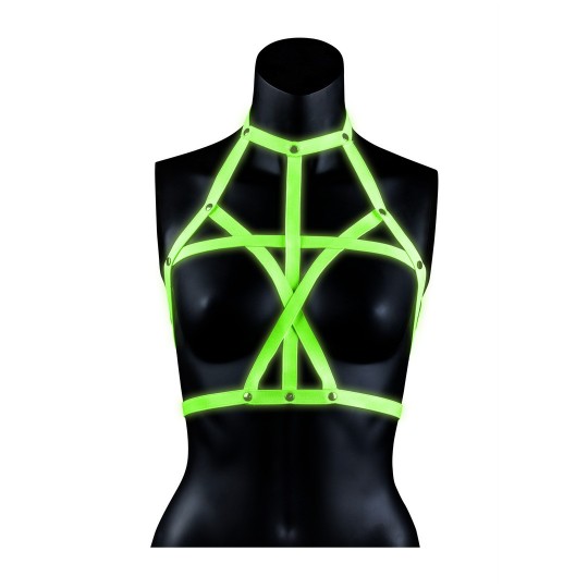 BRA HARNESS - GLOW IN THE DARK - S/M