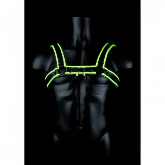 CHEST BULLDOG HARNESS - GLOW IN THE DARK - L/XL