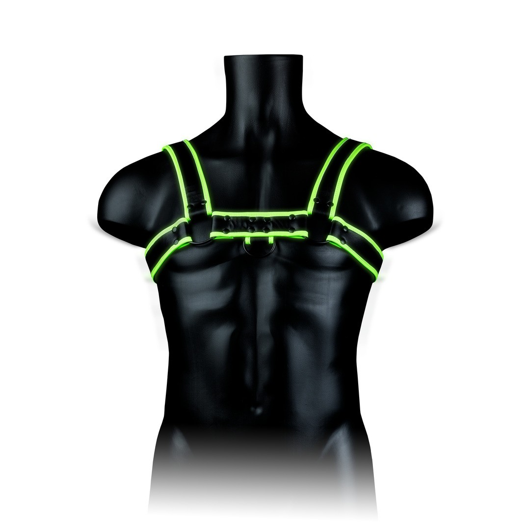 CHEST BULLDOG HARNESS - GLOW IN THE DARK - L/XL