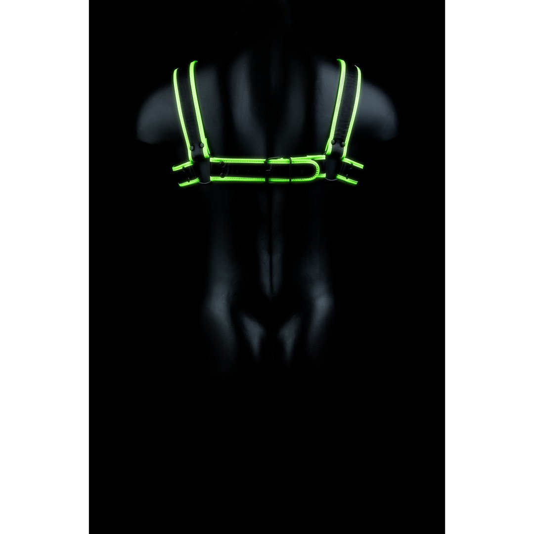 CHEST BULLDOG HARNESS - GLOW IN THE DARK - S/M