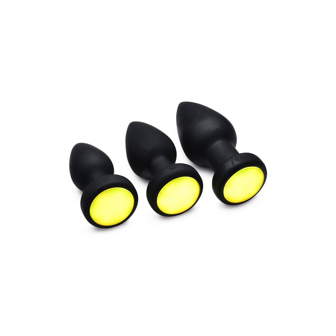 SILICONE VIBRATING LED PLUG - MEDIUM