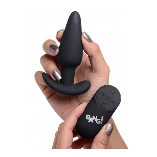 VIBRATING SILICONE BUTT PLUG WITH REMOTE CONTROL